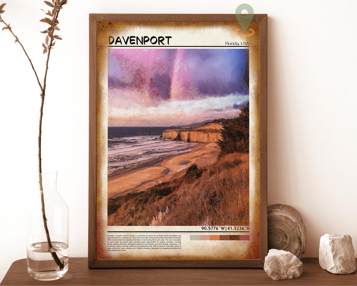 Davenport Print Davenport Wall Art Davenport Poster Davenport Photo Davenport Poster Print Davenport Travel Poster Davenport Iowa - Image 6