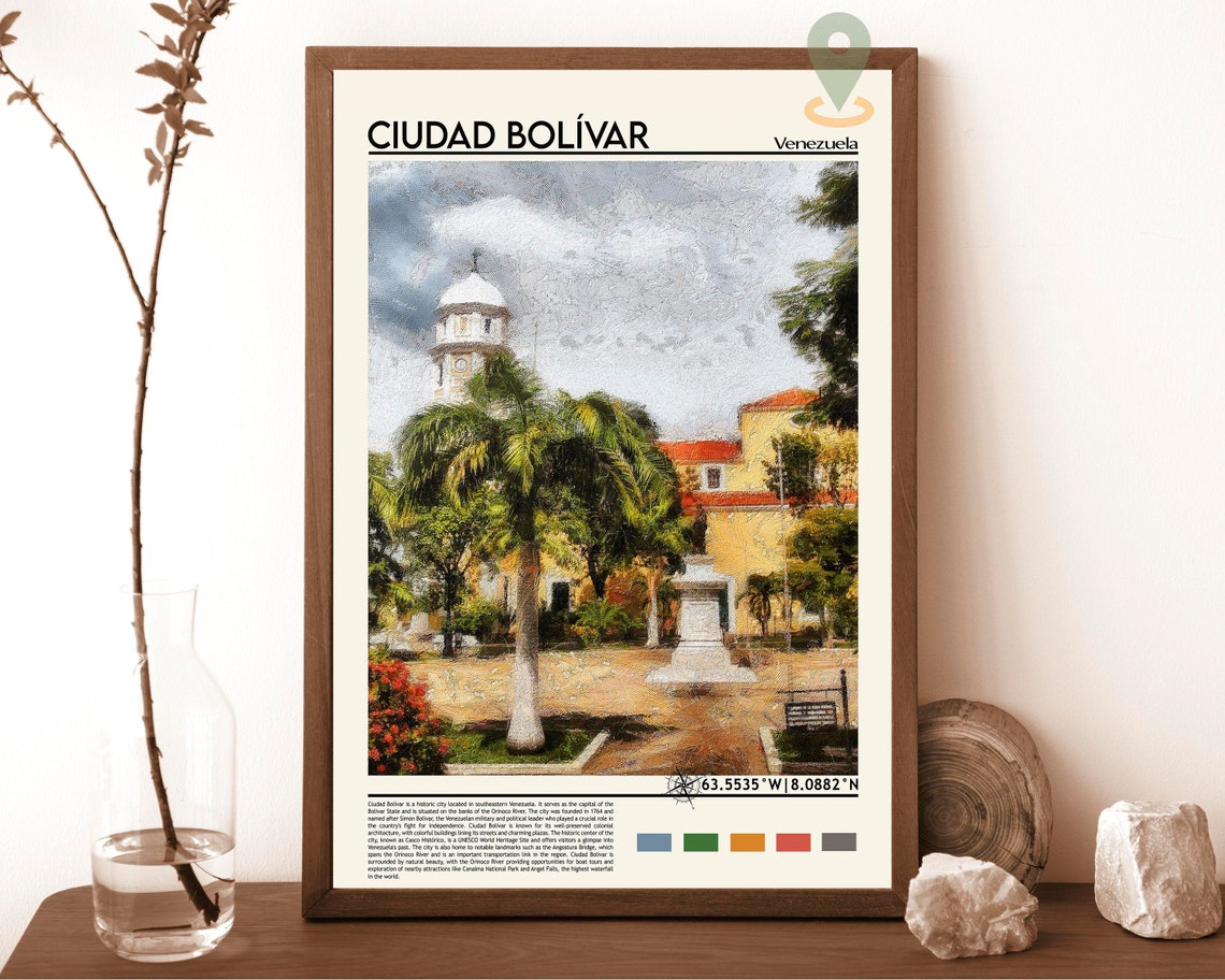 Ciudad Bolivar Venezuela Colonial Cathedral Travel Art Poster