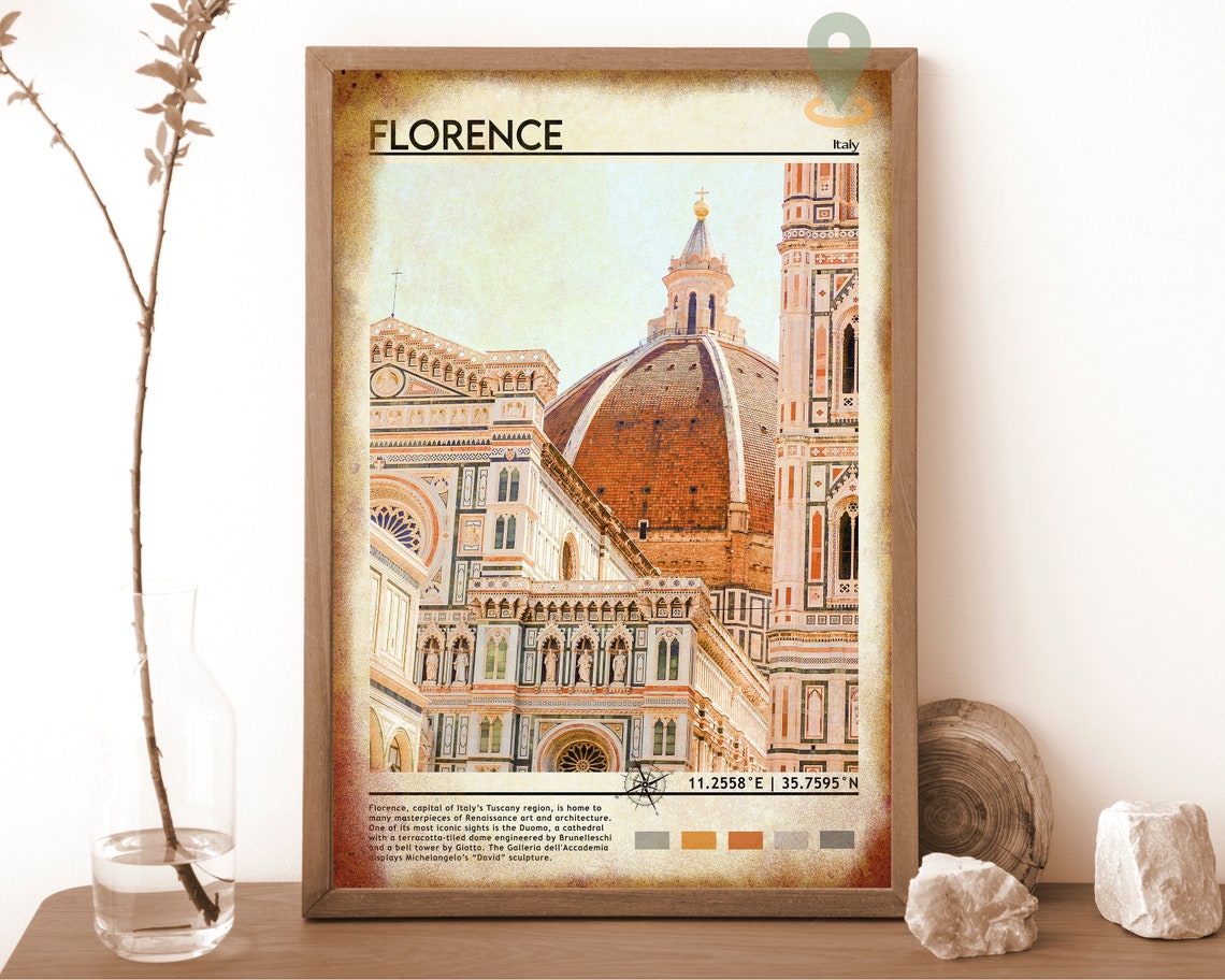 Florence Italy Duomo Brunelleschi Dome Travel Poster Renaissance - Image 6
