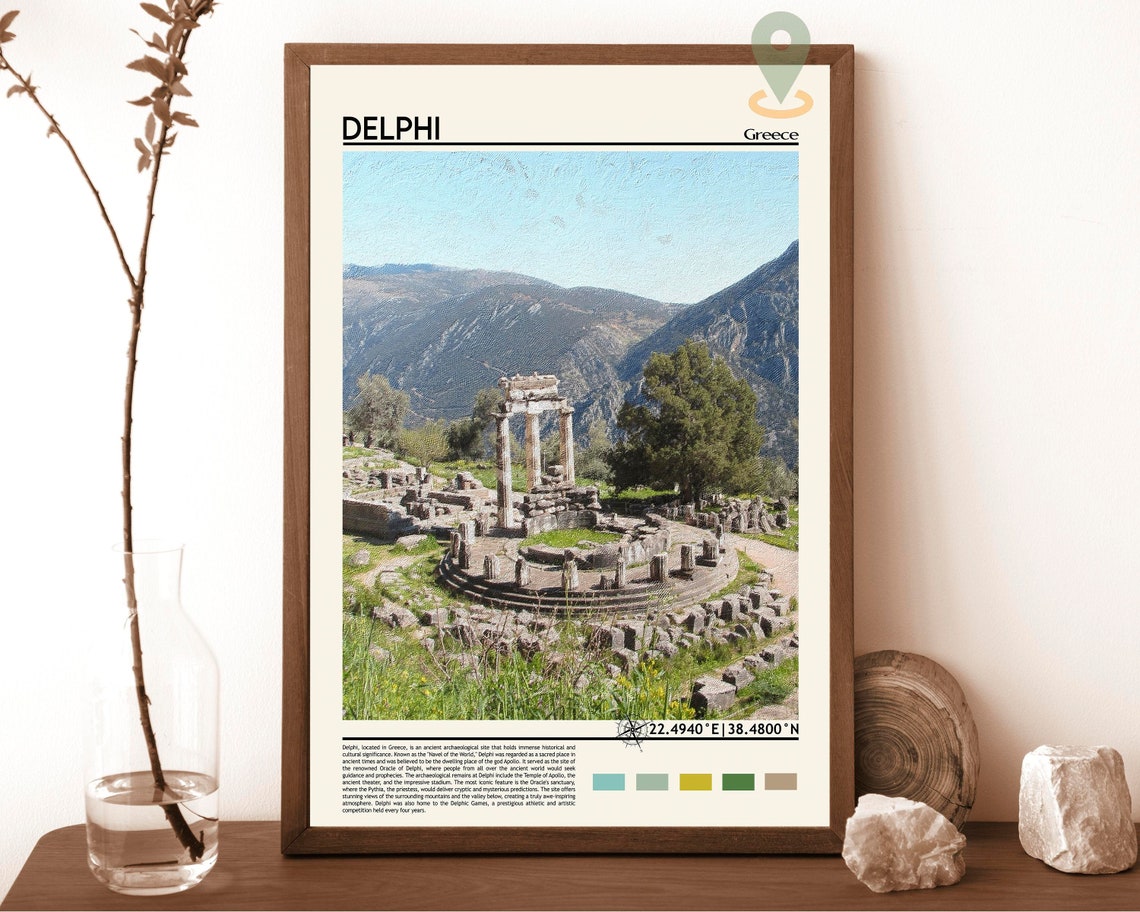 Delphi Greece Ancient Ruins Photo Poster Temple of Apollo Art