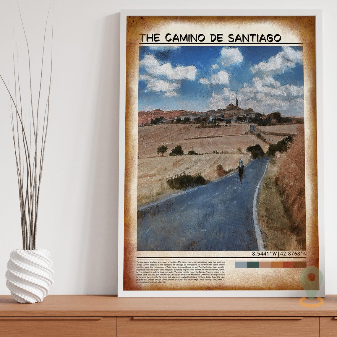Camino de Santiago Spain Pilgrimage Road Walking Travel Poster - Image 3