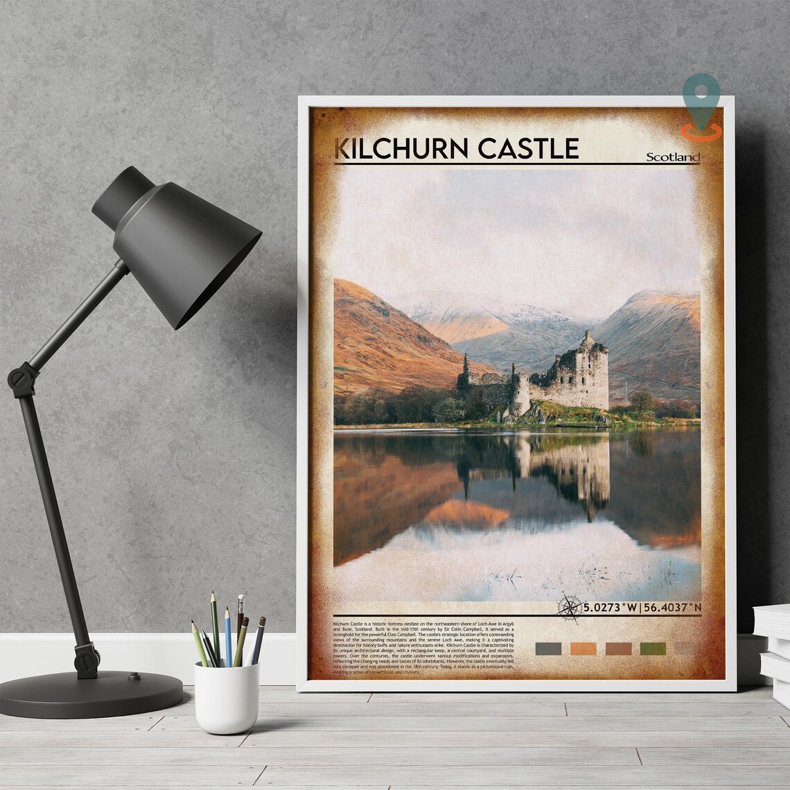 Kilchurn Castle Scotland Loch Awe Ruins Mountain Lake Travel Print - Image 5