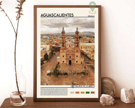 Aguascalientes Print Aguascalientes Poster Aguascalientes Wall Art Aguascalientes Travel Print Aguascalientes Art Print Mexico Poster