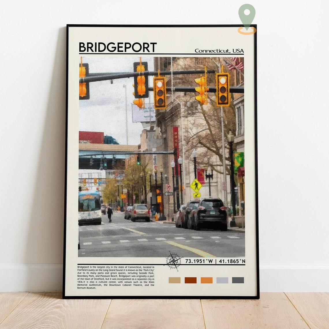 Bridgeport Print Bridgeport Poster Bridgeport Wall Art Bridgeport Travel Bridgeport Art Print Bridgeport Bridgeport Connecticut Print - Image 2