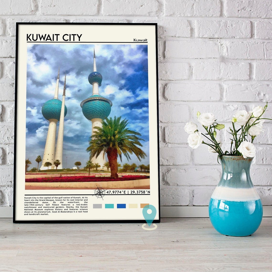 Kuwait City Print Kuwait City Art Kuwait City Poster Kuwait City Photo Kuwait City Poster Print Kuwait City Painting Kuwait Poster - Image 2