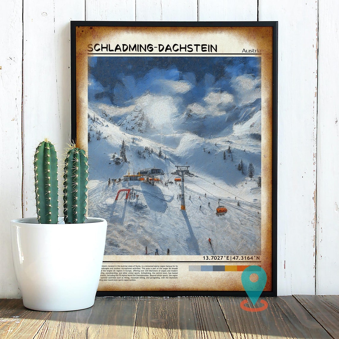 Schladming Dachstein Austria Alpine Ski Resort Snowy Slopes Poster - Image 2