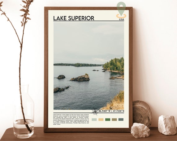 Lake Superior Print Lake Superior Art Lake Superior Poster Lake Superior Photo Lake Superior Poster Print Great Lakes Poster