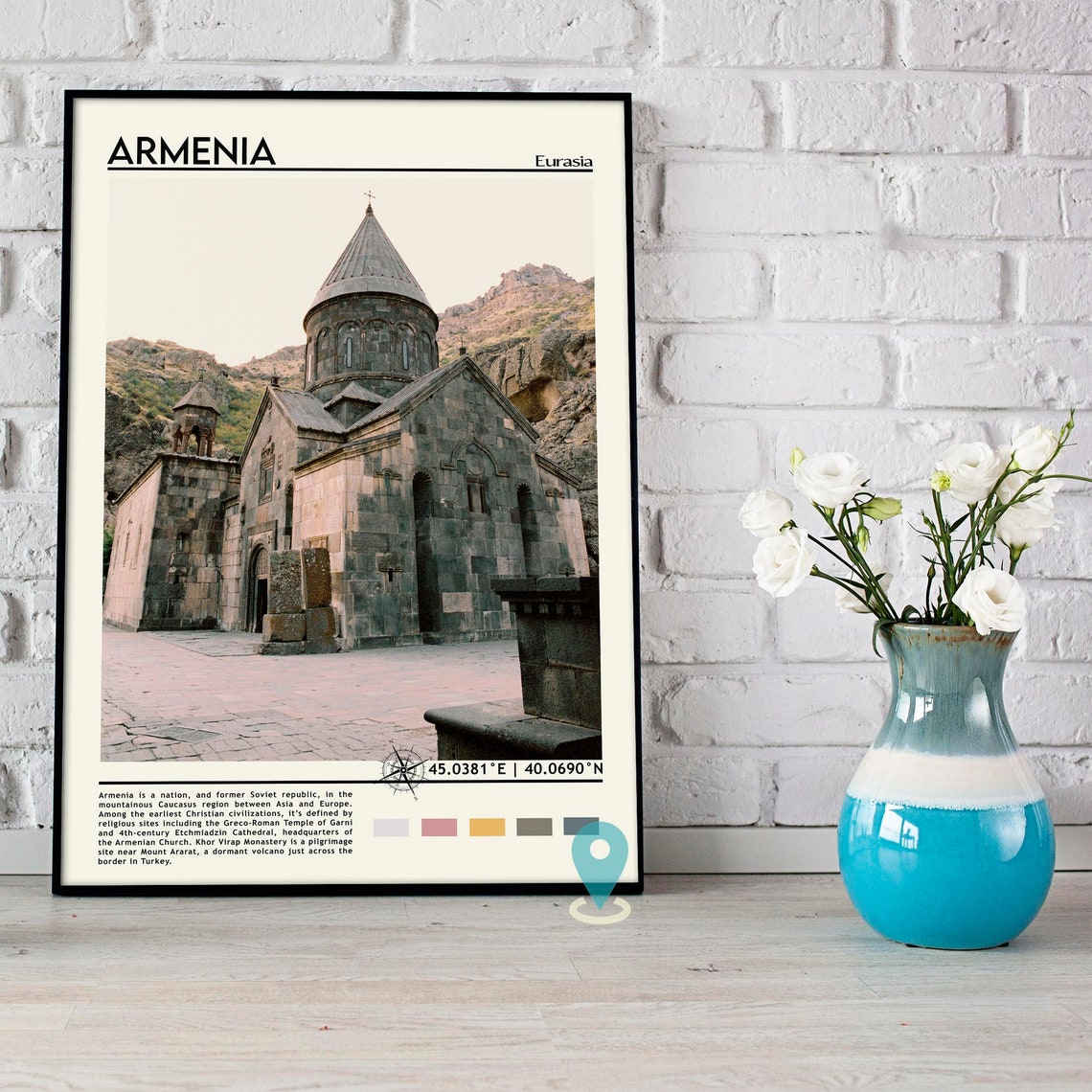 Armenia Print Armenia Art Armenia Poster Armenia Photo Armenia Poster Print Armenia Painting Yerevan Travel Poster Vintage Poster - Image 5