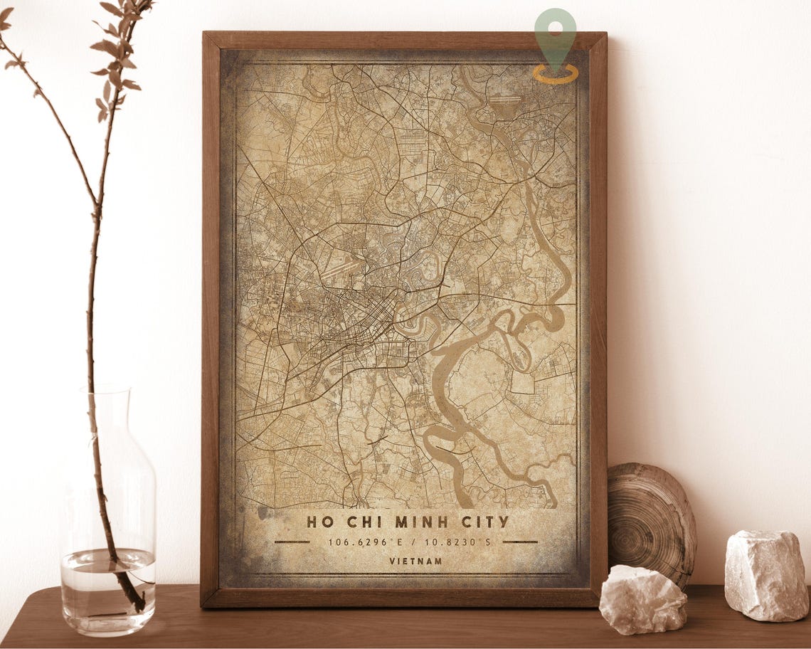 Ho Chi Minh City Map Ho Chi Minh City Map Print Ho Chi Minh City Wall Art Ho Chi Minh City Travel Poster Ho Chi Minh City Vietnam Poster