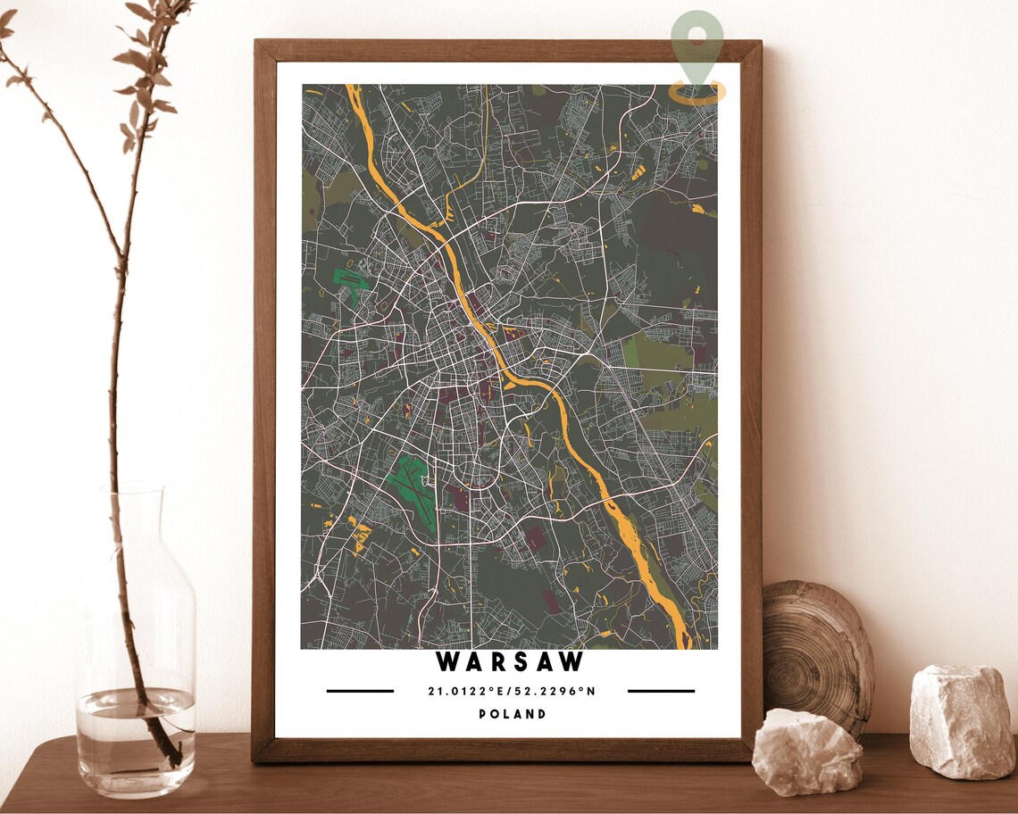 Warsaw Map Warsaw Map Print Warsaw Personalized Map Warsaw Wall Art Warsaw Travel Poster Warsaw Poster Warsaw Photo Warsaw Poland - Image 4