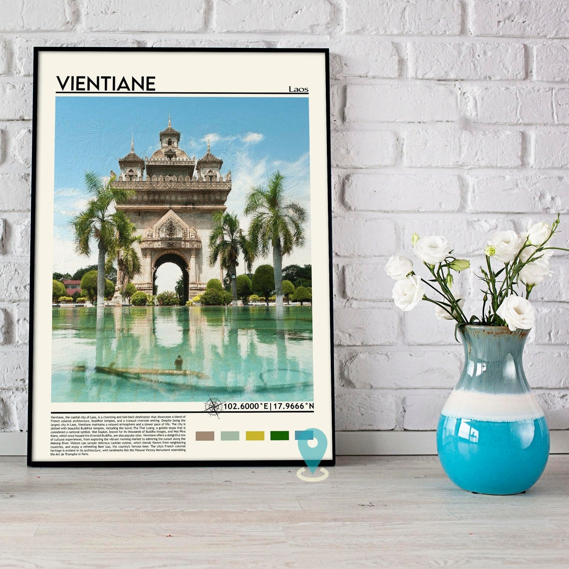 Vientiane Laos Patuxai Victory Gate Monument Travel Photo Poster - Image 5