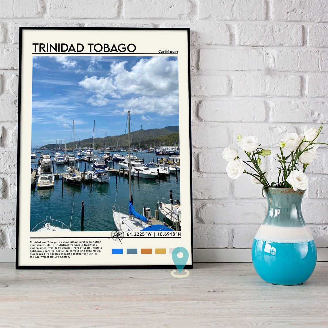 Trinidad Tobago Caribbean Marina Sailboat Harbor Photo Poster - Image 2