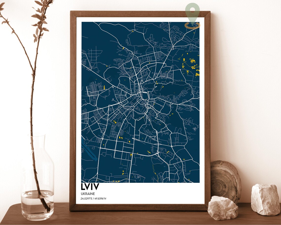 Lviv Ukraine City Street Map Cream Minimalist European Art Poster - Image 6