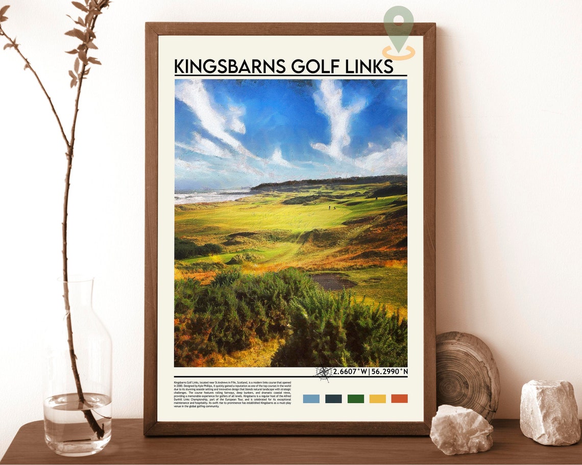 Kingsbarns Golf Links Scotland Coastal Course Fairway Travel Print