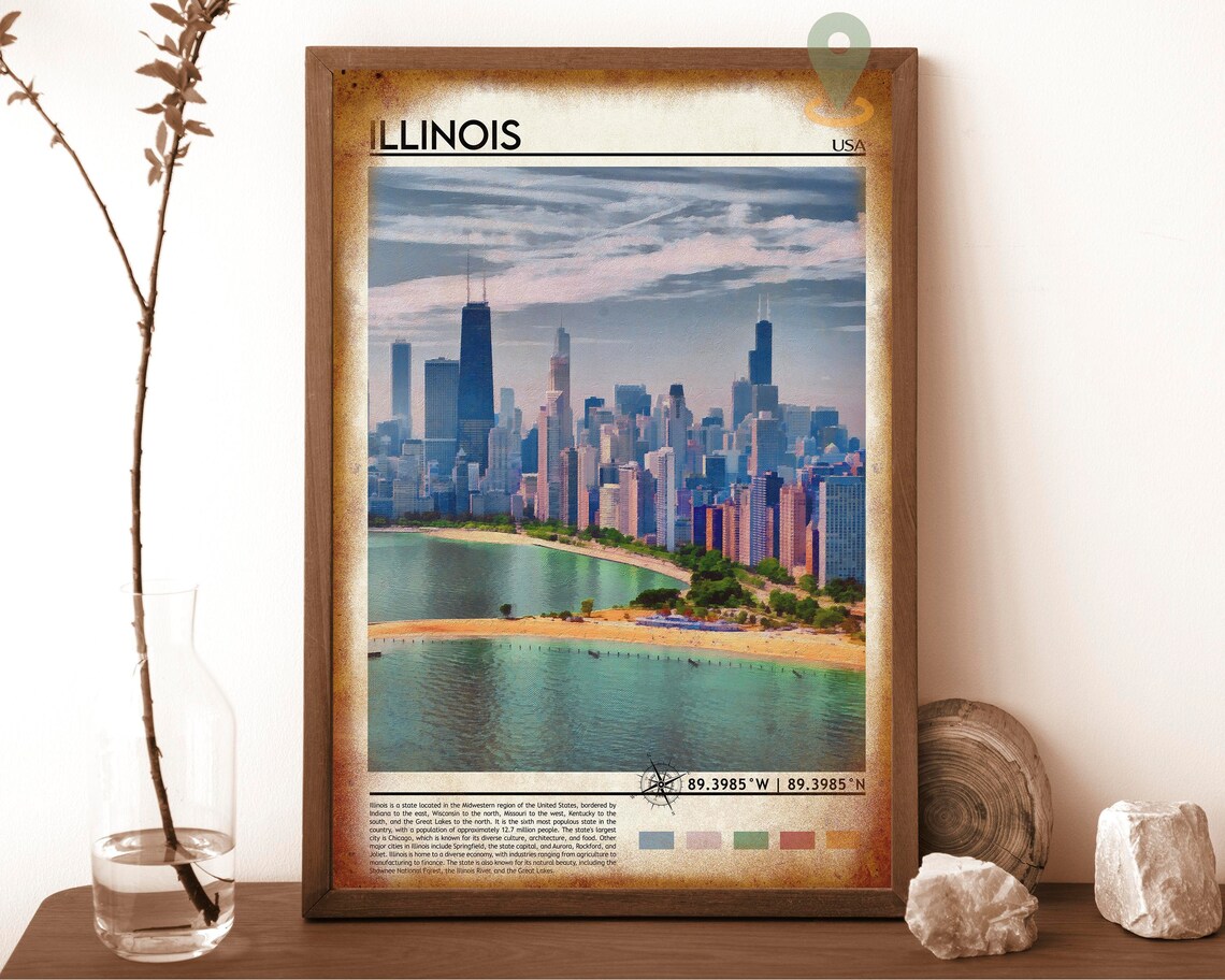 Illinois Chicago Skyline Lake Michigan Shoreline City USA Poster - Image 6