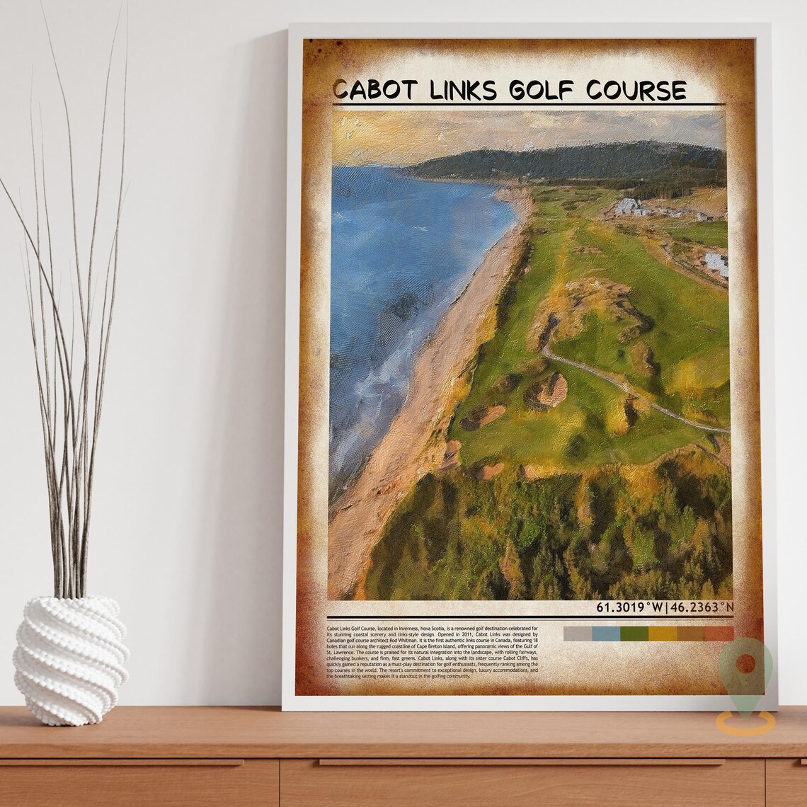 Cabot Links Golf Course Aerial Coastal Ocean Sports Poster Art - Image 3