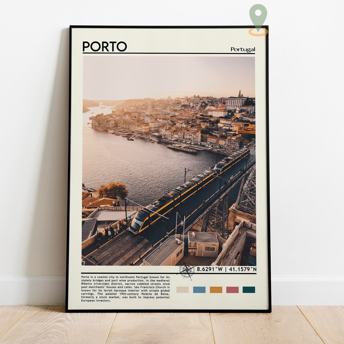 Porto Portugal Dom Luis Bridge Sunset River Cruise Travel Poster - Image 2