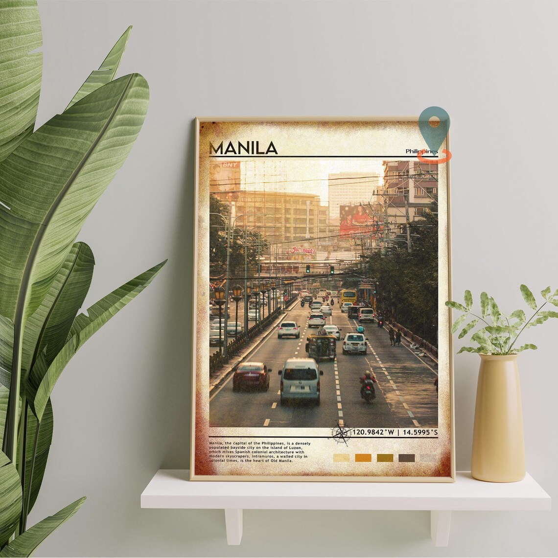 Manila Philippines Vintage City Street Photography Travel Poster - Image 2