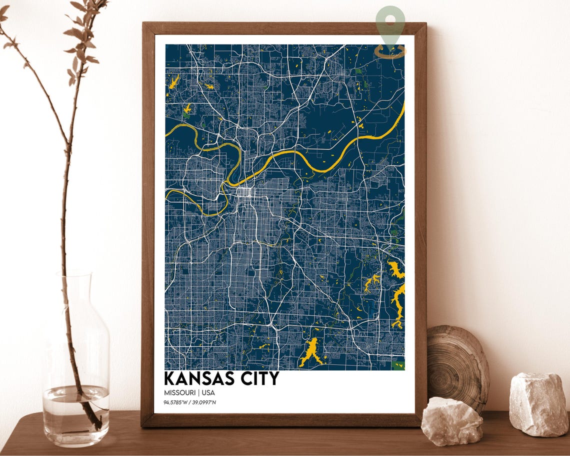 Kansas City Map Kansas City Map Print Kansas City Wall Art Kansas City Travel Poster Kansas City Poster Kansas City Photo Kansas City - Image 5