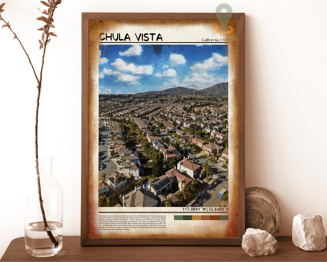 Chula Vista Print Chula Vista Poster Chula Vista Wall Art Chula Vista Travel Print Chula Vista Art Print San Diego Print Chula Vista - Image 6