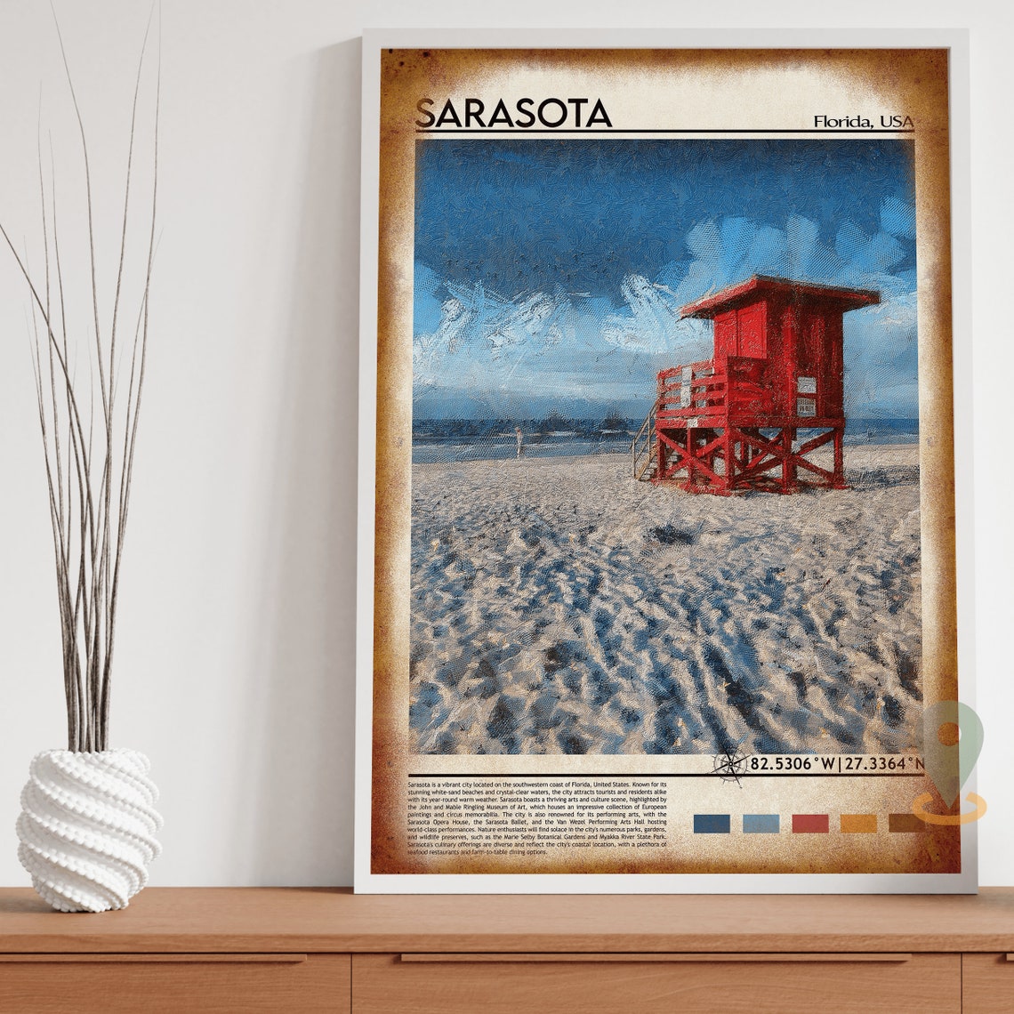 Sarasota Print Sarasota Poster Sarasota Wall Art Sarasota Travel Print Sarasota Art Print Sarasota Artwork Sarasota Photo Florida - Image 4