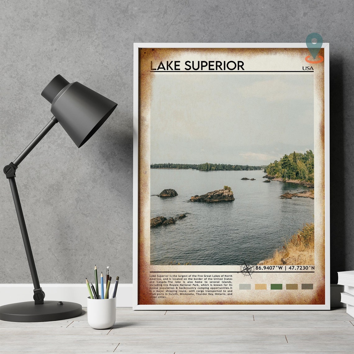 Lake Superior Print Lake Superior Art Lake Superior Poster Lake Superior Photo Lake Superior Poster Print Great Lakes Poster - Image 5