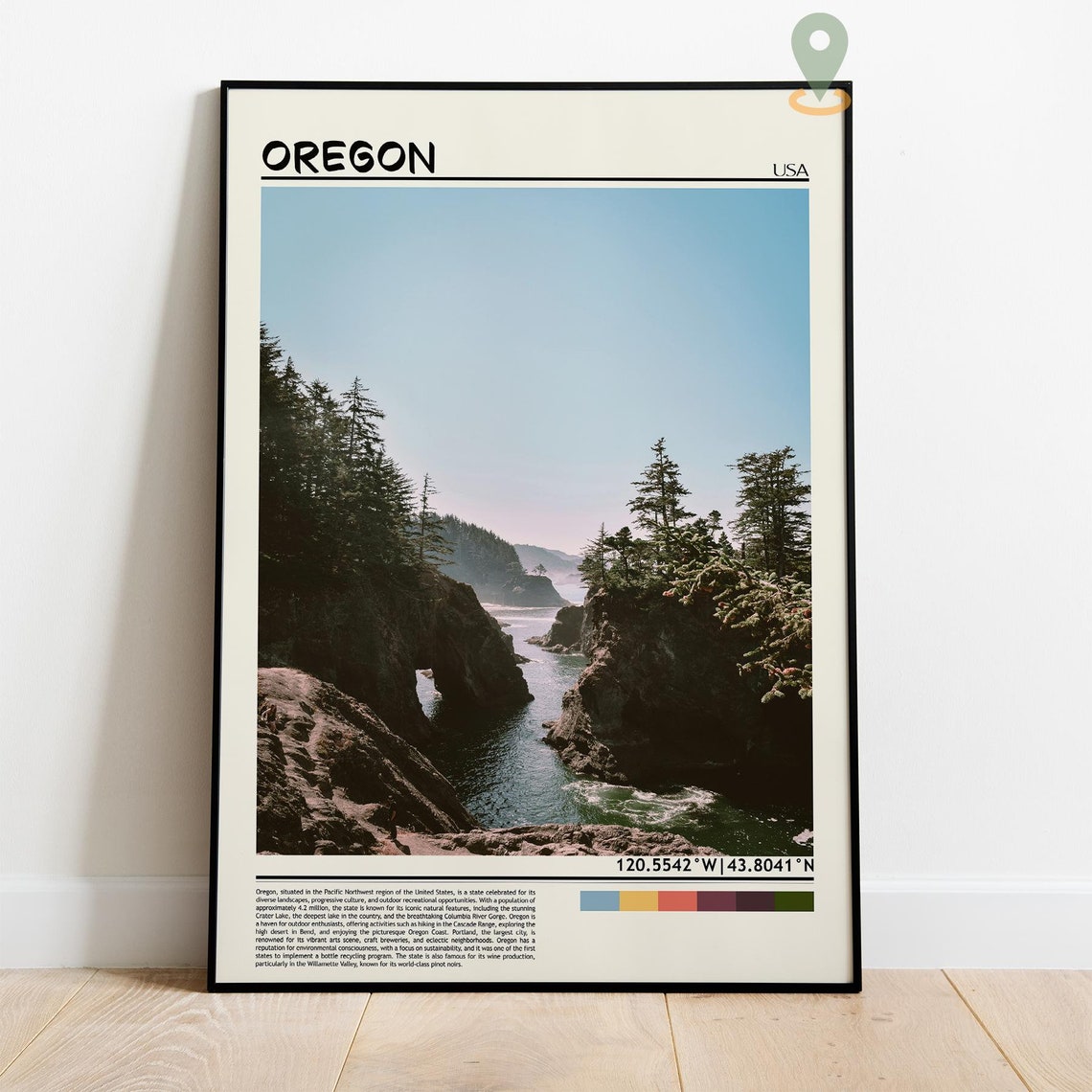 Oregon Coast Rocky Sea Cliffs Pacific Northwest Photo Poster - Image 4