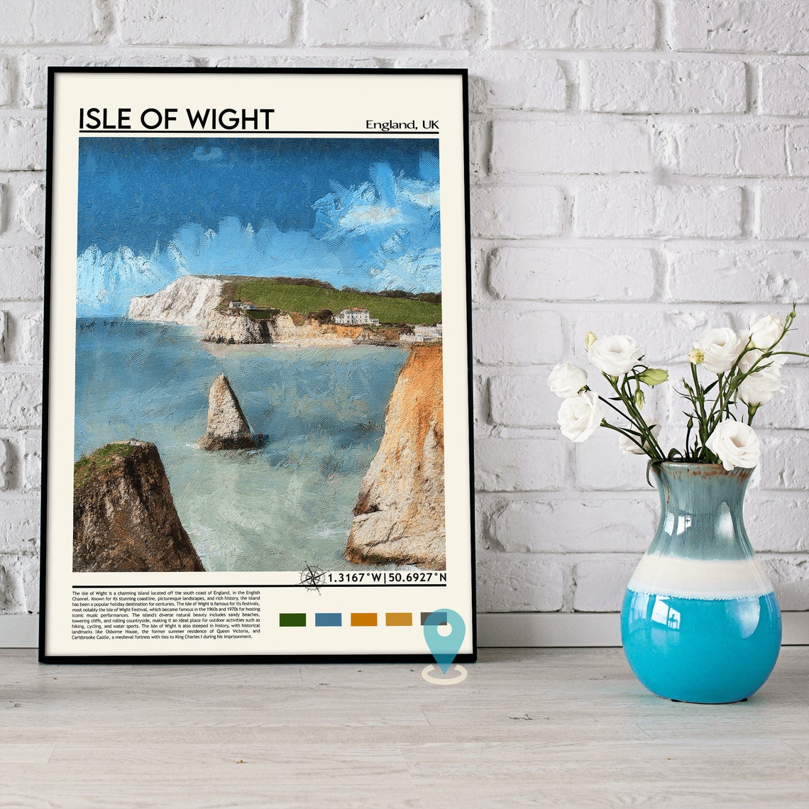 Isle Of Wight Print Isle Of Wight Poster Isle Of Wight Wall Art Isle Of Wight Travel Print Isle Of Wight Art Print Isle Of Wight Art - Image 3