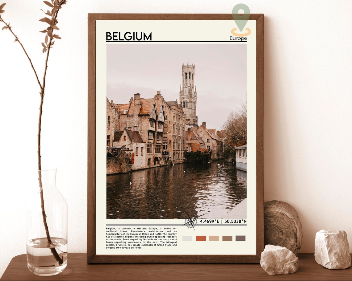 Belgium Print Belgium Art Belgium Poster Belgium Photo Belgium Poster Print Belgium City Painting Brussels Poster Vintage Poster