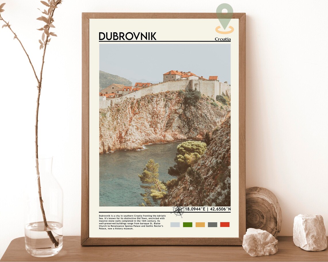 Dubrovnik Print Vintage Poster Dubrovnik Art Dubrovnik Poster Dubrovnik Photo Dubrovnik Poster Print Croatia Poster Travel Gift