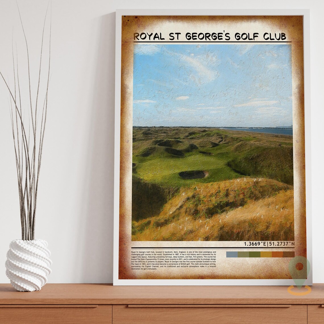 Royal St Georges Golf Club Sandwich Kent England Links Poster - Image 3