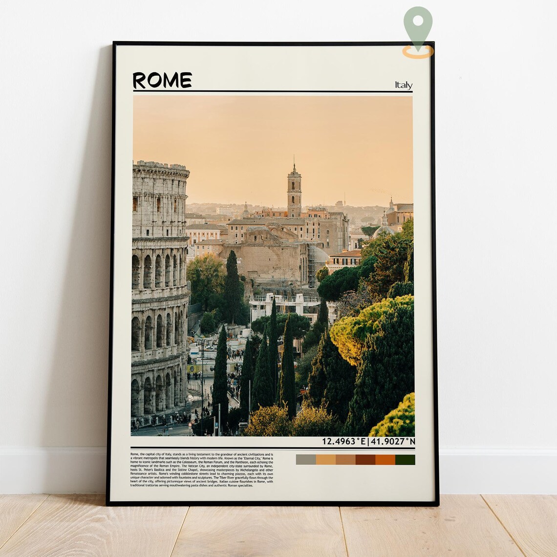Rome Italy Colosseum Ancient Ruins Sunset Cityscape Photo Poster - Image 5