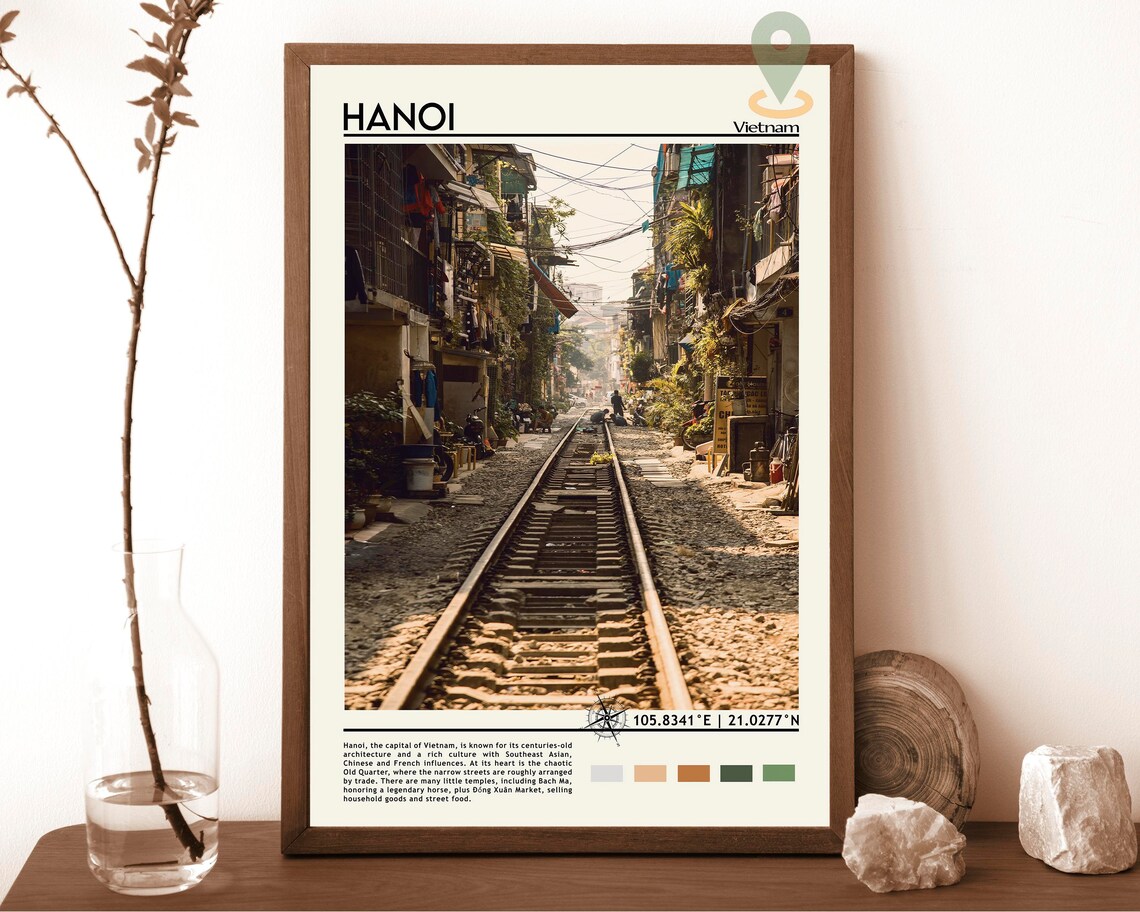 Hanoi Vietnam Famous Train Street Alley Photo Travel Art Poster