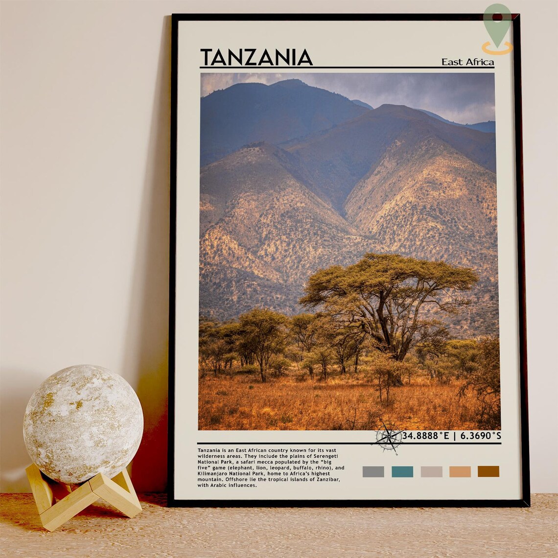Tanzania East Africa Safari Savanna Acacia Trees Coordinate Poster - Image 5