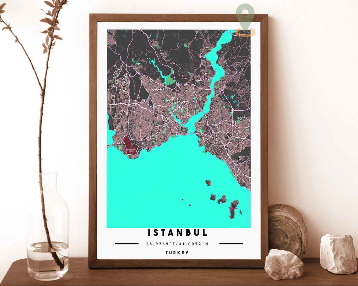 Istanbul Map Istanbul Map Print Istanbul Wall Art Istanbul Travel Poster Istanbul Poster Istanbul Photo Istanbul City Istanbul Turkey - Image 5