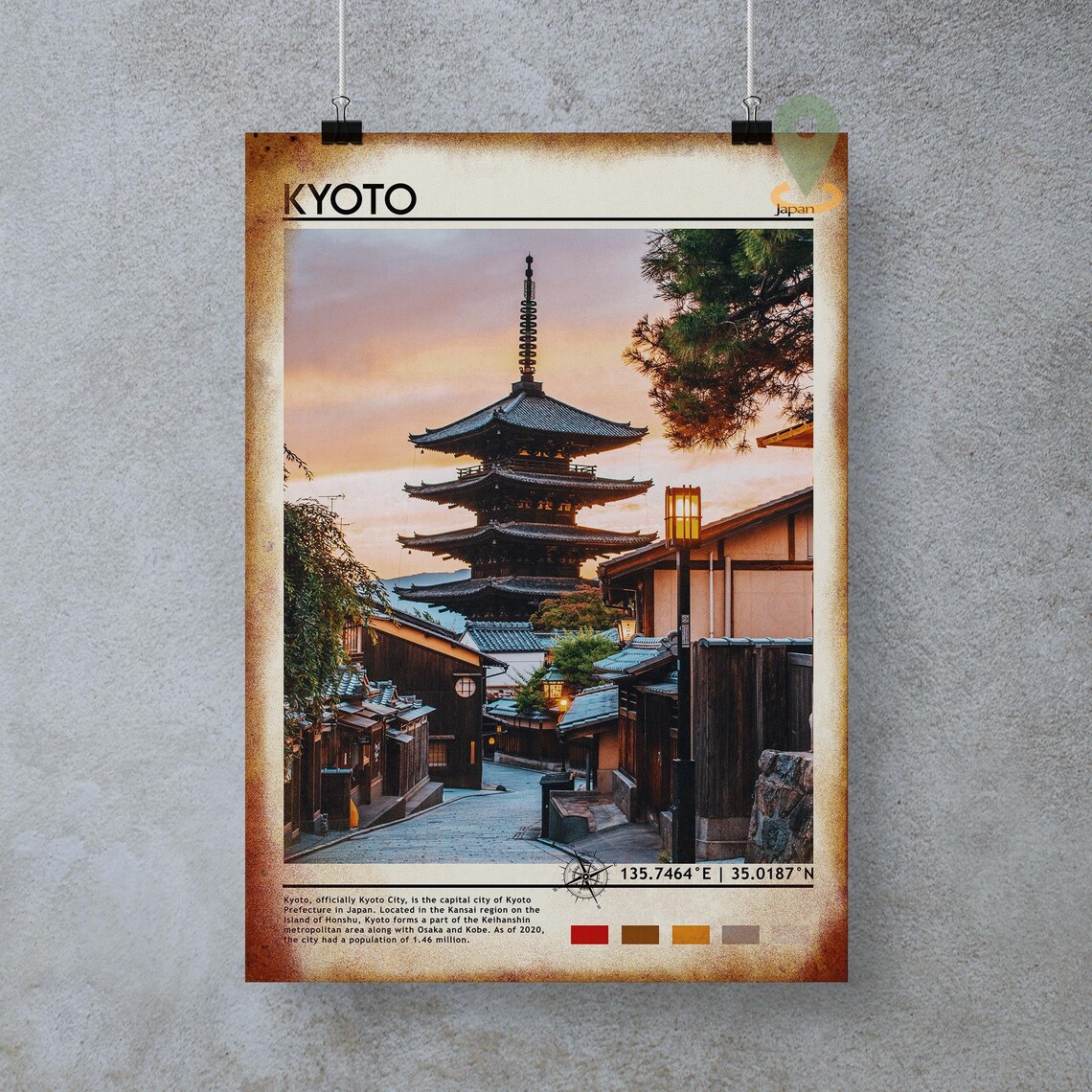 Kyoto Japan Yasaka Pagoda Sunset Historic Street Travel Poster - Image 4