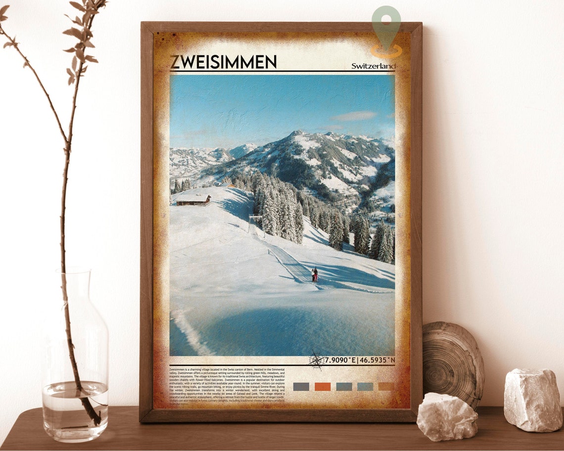 Zweisimmen Print Zweisimmen Poster Zweisimmen Wall Art Zweisimmen Travel Zweisimmen Art Print Zweisimmen Artwork Switzerland Print - Image 6