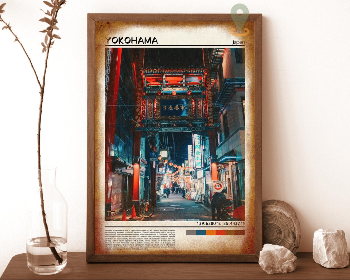 Yokohama Print Yokohama Wall Art Yokohama Poster Yokohama Photo Yokohama Poster Print Yokohama Wall Dcor Yokohama Travel Poster - Image 6