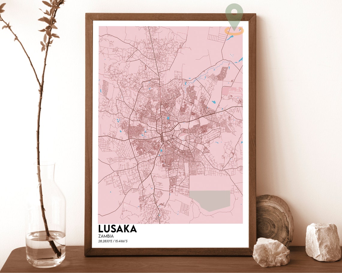 Lusaka Map Lusaka Map Print Lusaka City Map Lusaka Wall Art Lusaka Travel Poster Lusaka Poster Lusaka Photo Lusaka Zambia Poster - Image 4