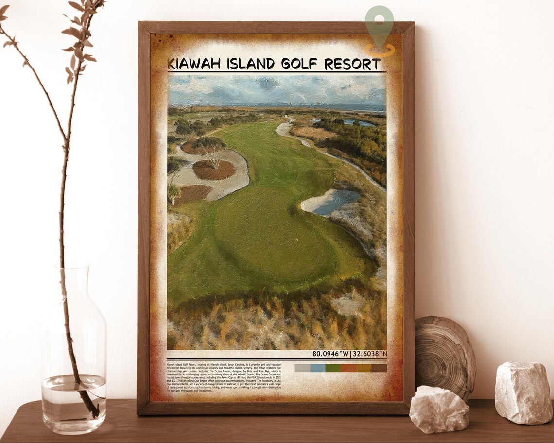 Kiawah Island Golf Resort Ocean Course Aerial Sports Poster Art - Image 6