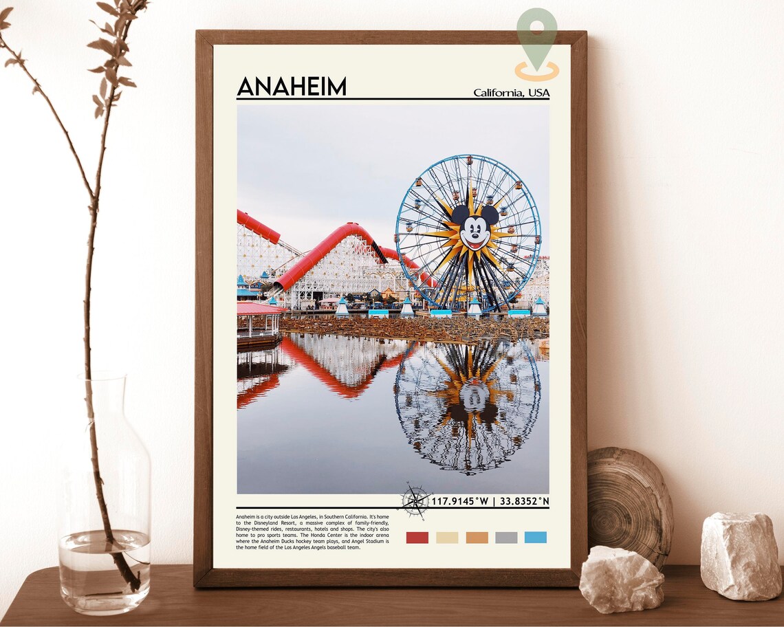 Anaheim California Mickey Mouse Ferris Wheel Theme Park Poster