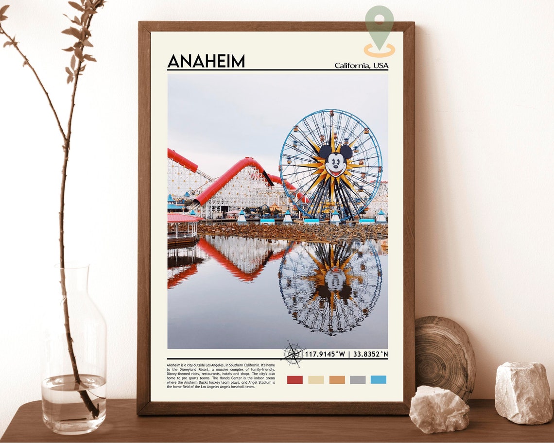 Anaheim Print Anaheim Poster Anaheim Wall Art Anaheim Travel Anaheim Art Print Anaheim Artwork Anaheim Photo Anaheim California Print