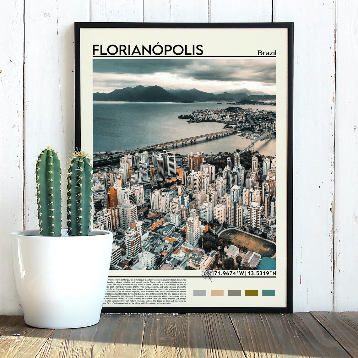 Florianopolis Brazil Island City Aerial Travel Photography Poster - Image 2
