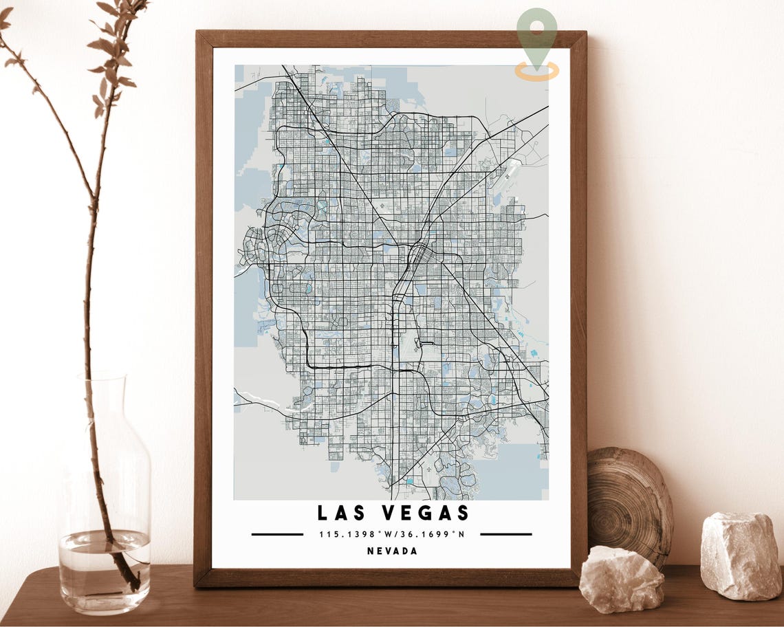 Las Vegas Map Las Vegas Map Print Las Vegas Wall Art Las Vegas Travel Poster Las Vegas Poster Las Vegas Photo Las Vegas City Nevada - Image 5