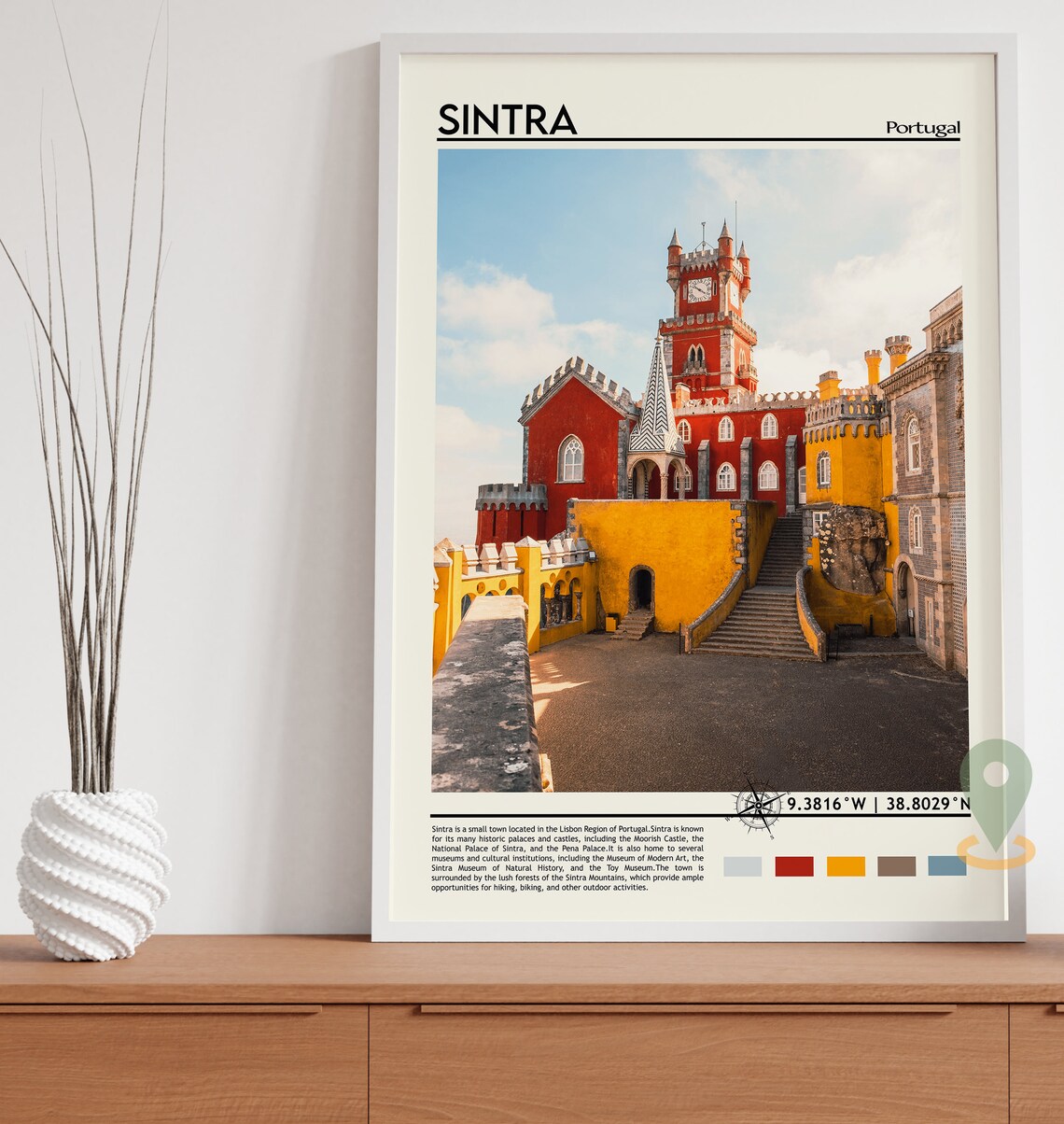 Sintra Portugal Pena Palace Fairytale Castle Travel Art Print - Image 3