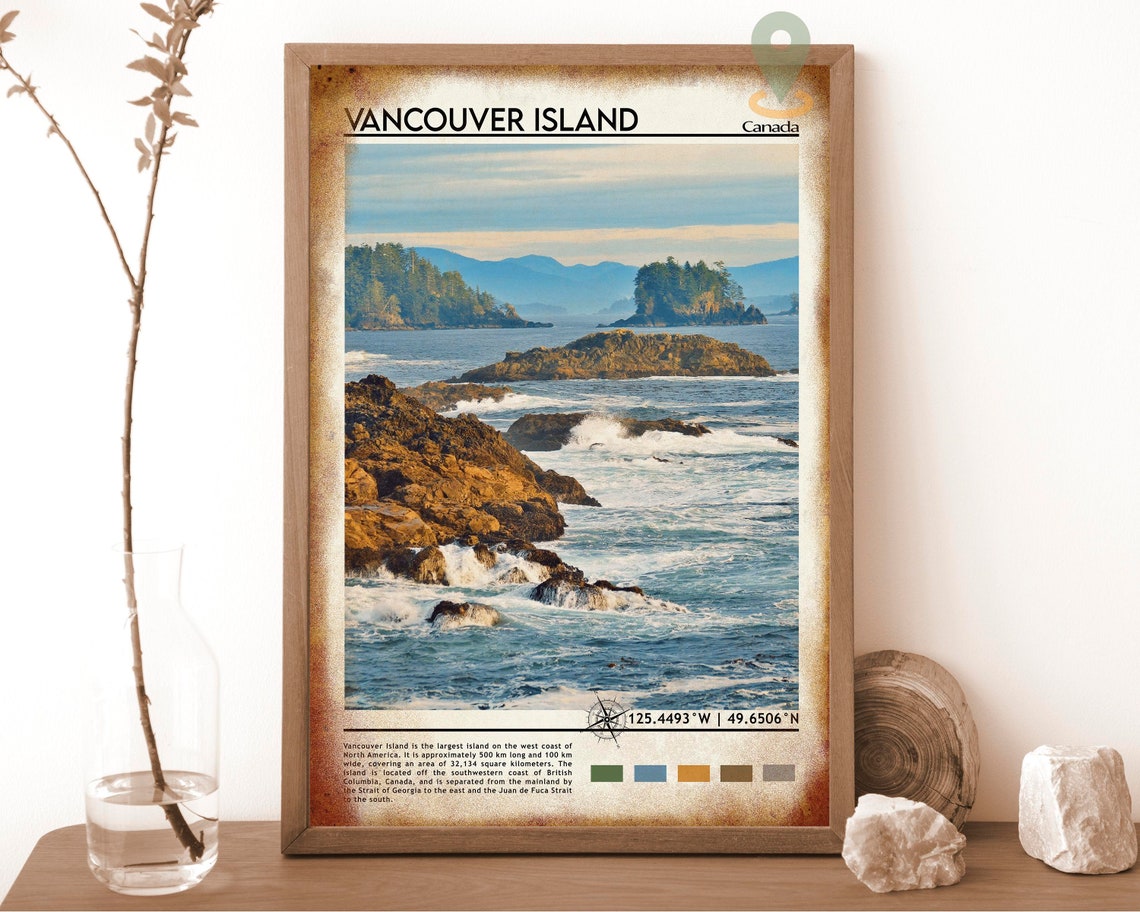 Vancouver Island Canada Rocky Pacific Coast Waves Travel Poster - Image 6
