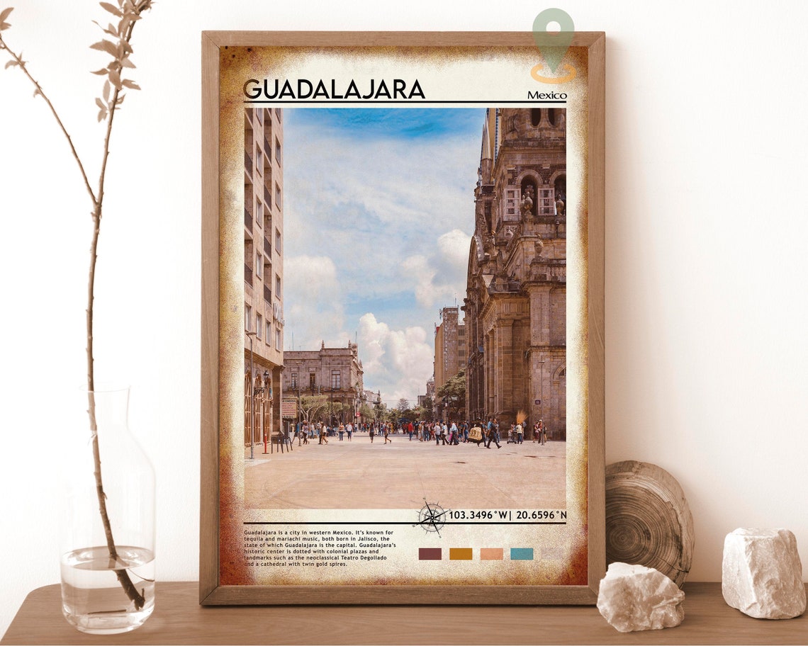 Guadalahara Print Guadalahara Art Guadalahara Poster Guadalahara Photo Guadalahara Poster Print Guadalahara Painting Mexico Travel Art - Image 6