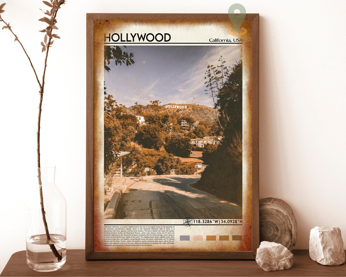 Hollywood California Iconic Hillside Sign Travel Photo Poster - Image 6