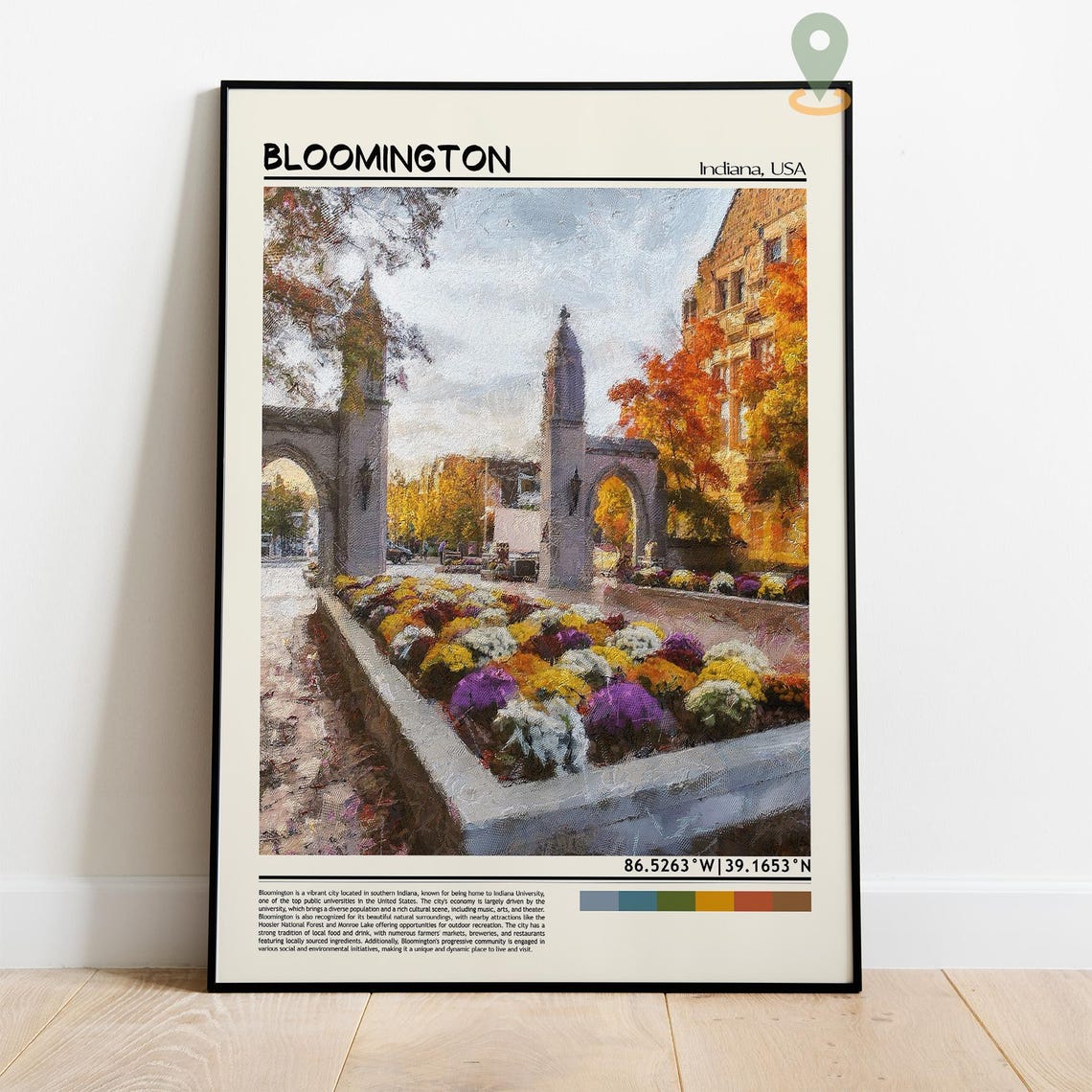 Bloomington Indiana USA University Arches Flower Beds Poster - Image 4