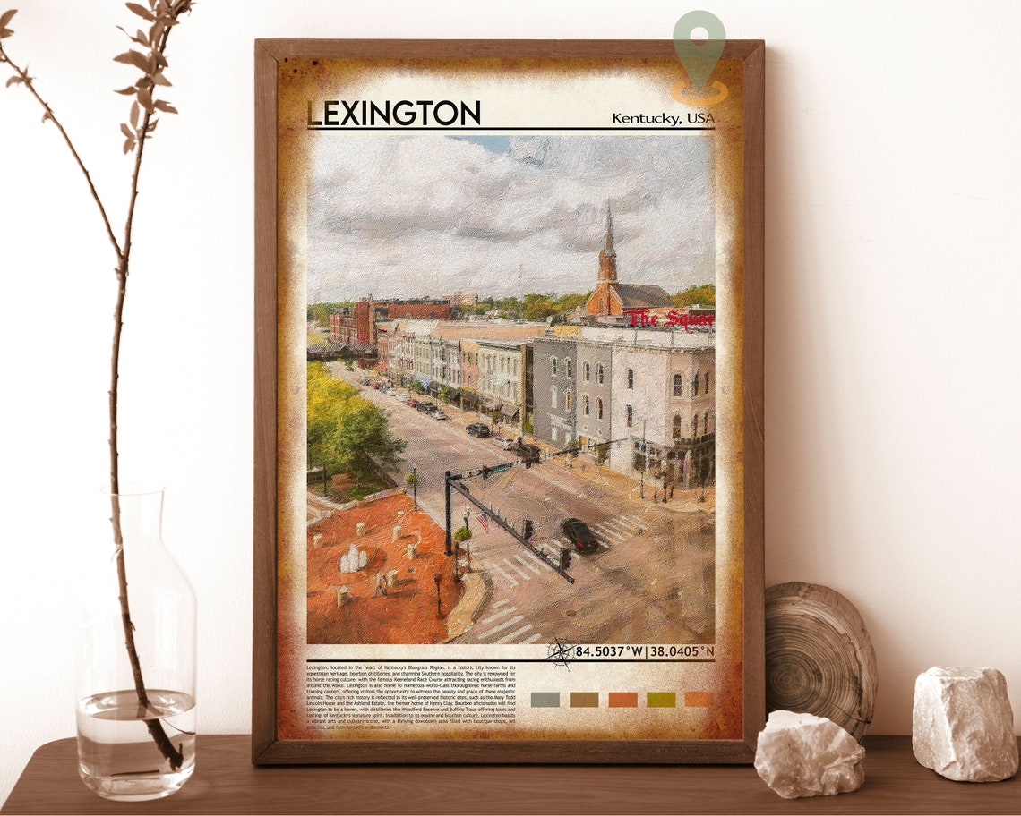 Lexington Kentucky Historic Downtown Street Scene Travel Poster - Image 6